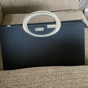 Black Clutch Bag with metal Accent